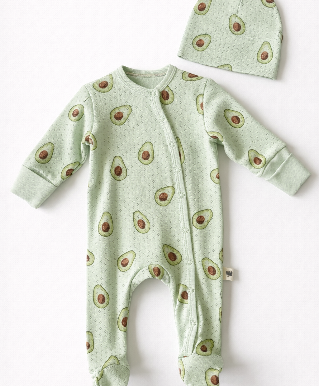 Pikkade varrukatega kombe ja müts "Avokaado"